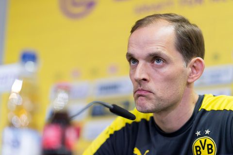 BVB-Coach Thomas Tuchel während einer Pressekonferenz