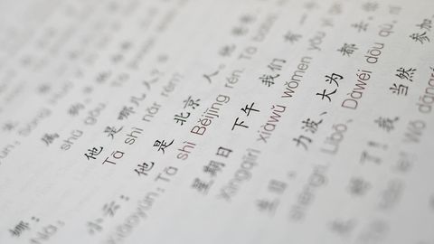Auszug aus einem Chinesisch-Lehrbuch um die Chinesische Sprache zu erlernen
