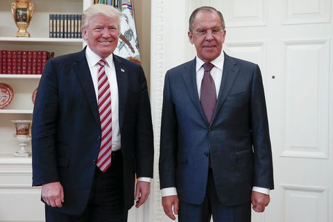 US-Präsident Donald Trump (l.) und Russlands Außenminister Sergej Lawrow in der vergangenen Woche im Weißen Haus.