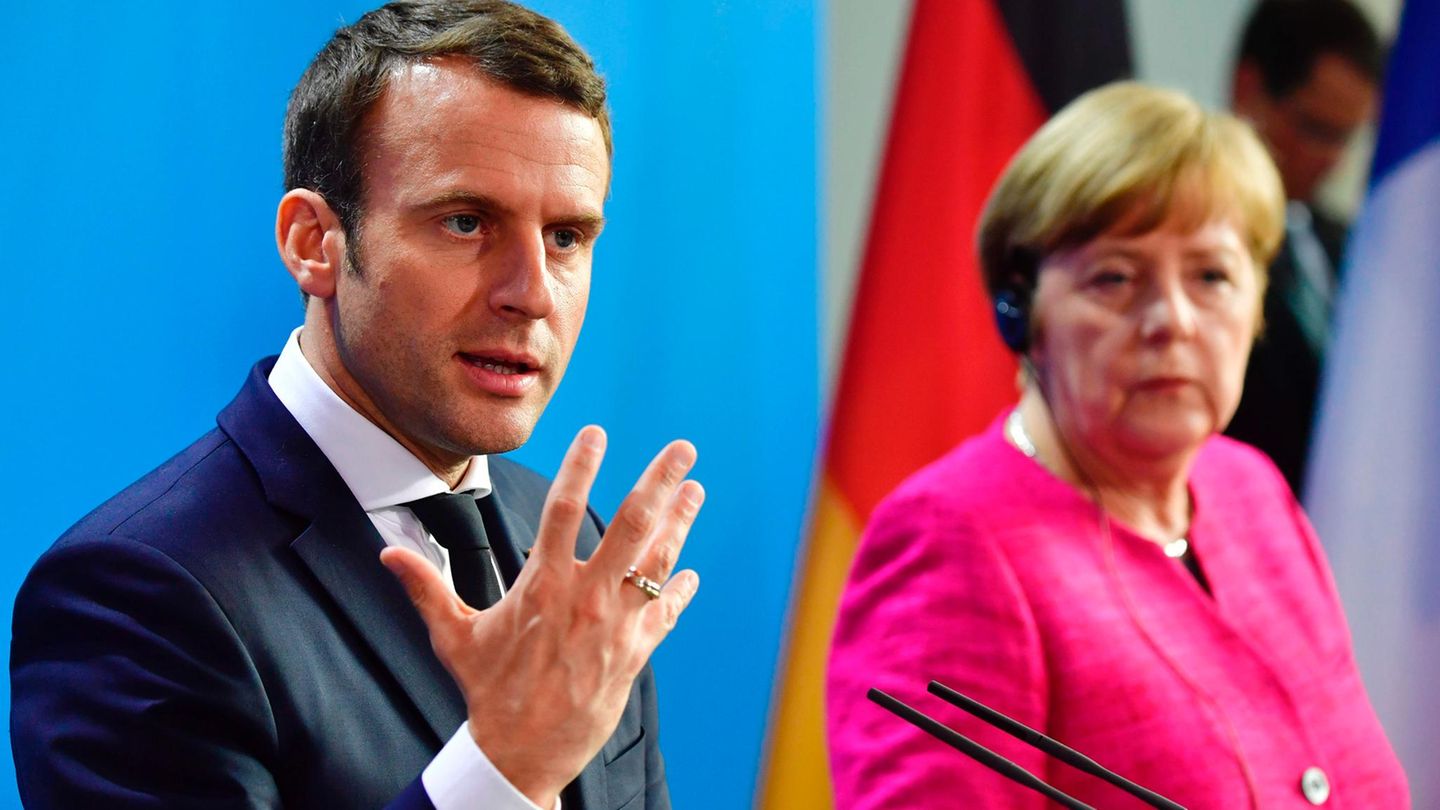 Antrittsbesuch in Berlin: Emmanuel Macron warb am Montag bei Bundeskanzlerin Angela Merkel für seine EU-Reformpläne