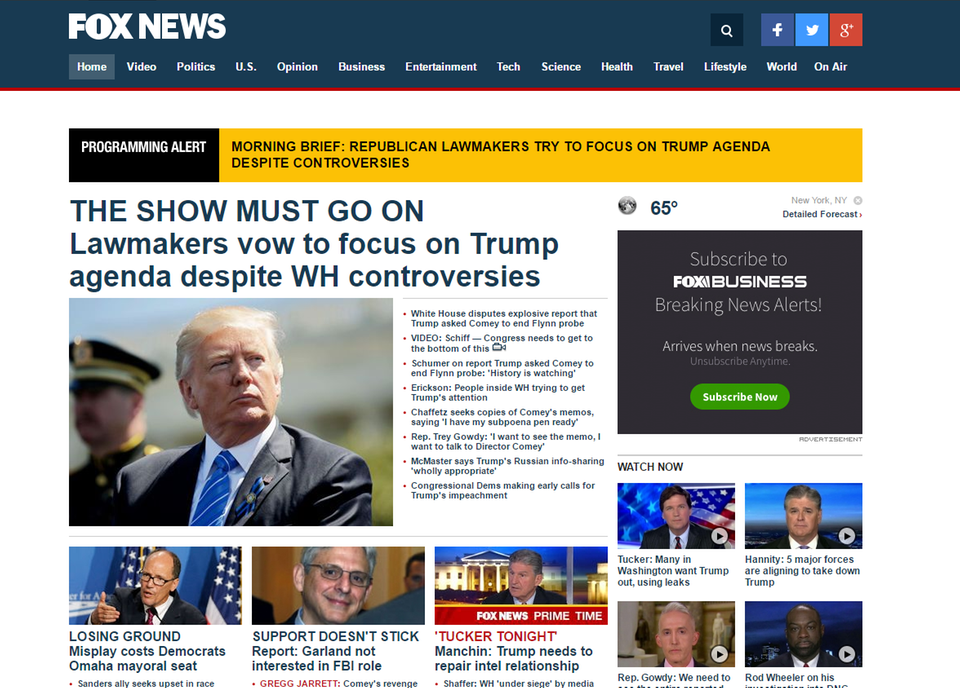 Ein Screenshot von der Berichterstattung auf Fox News zu Donald Trump Ein Screenshot von der Berichterstattung auf Fox News zu Donald Trump