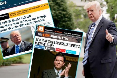 US-Präsident Donald Trump kommt bei "Breitbart" und Fox News in den meisten Fällen gut weg