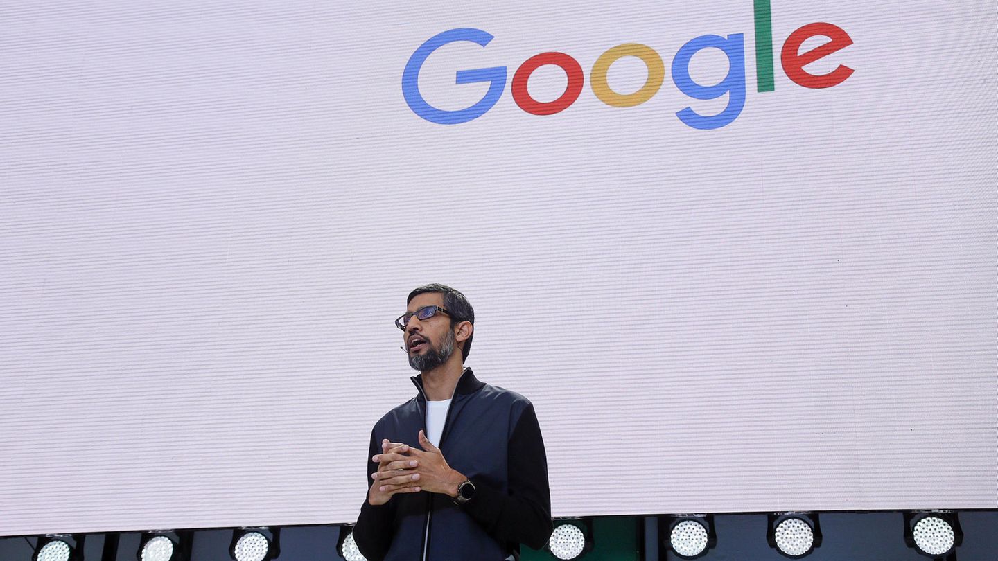 Google-Chef Sundar Pichai bei der ersten Keynote der Entwicklerkonferenz Google I/O.