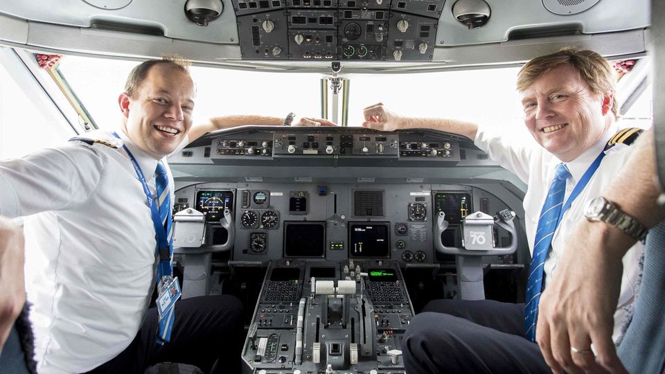 König Willem-Alexander im Cockpit bei KLM