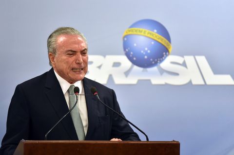 Brasiliens Präsident Michel Temer gibt eine Pressekonferenz