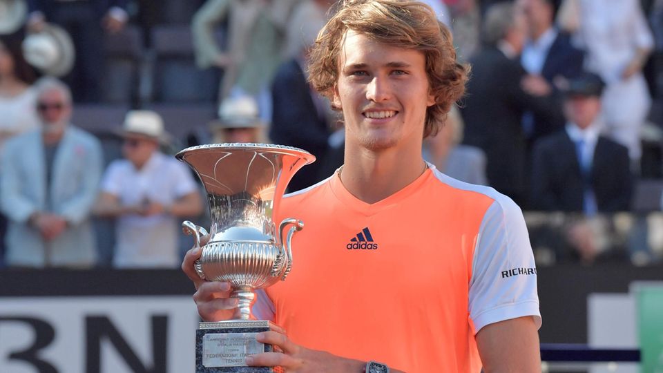 Der deutsche Tennisspieler Alexander Zverev bei seinem Triumph in Rom
