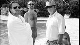 Bono, The Edge und Jack Nicholson 1994 in Cap d'Antibes