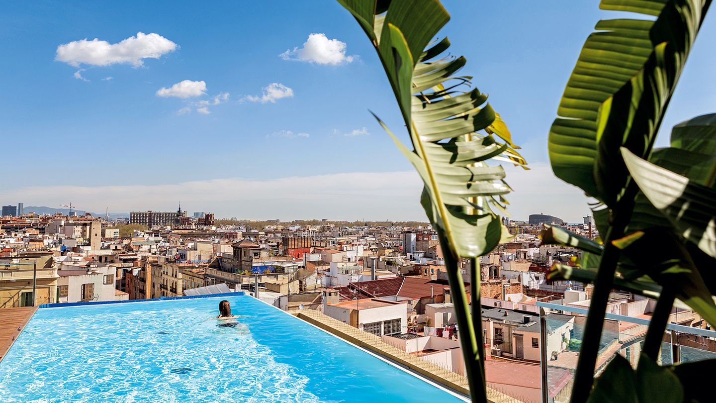 Dachterrasse des Grand Hotel Central.