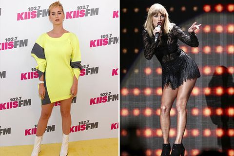 Zwei Bilder von den Sängerinnen Katy Perry und Taylor Swift