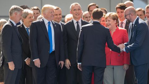 Emmanuel Macron trifft auf Donald Trump - mag aber Angela Merkel lieber.