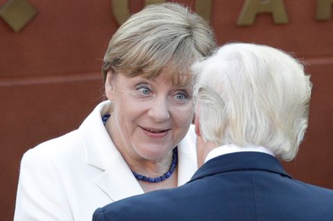 Bundeskanzlerin Angela Merkel mit US-Präsident Donald Trump auf Sizilien