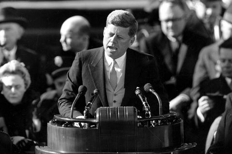 John F. Kennedy bei seiner Amtseinführung in Washington DC. Am 29. Mai wäre er 100 Jahre alt geworden.