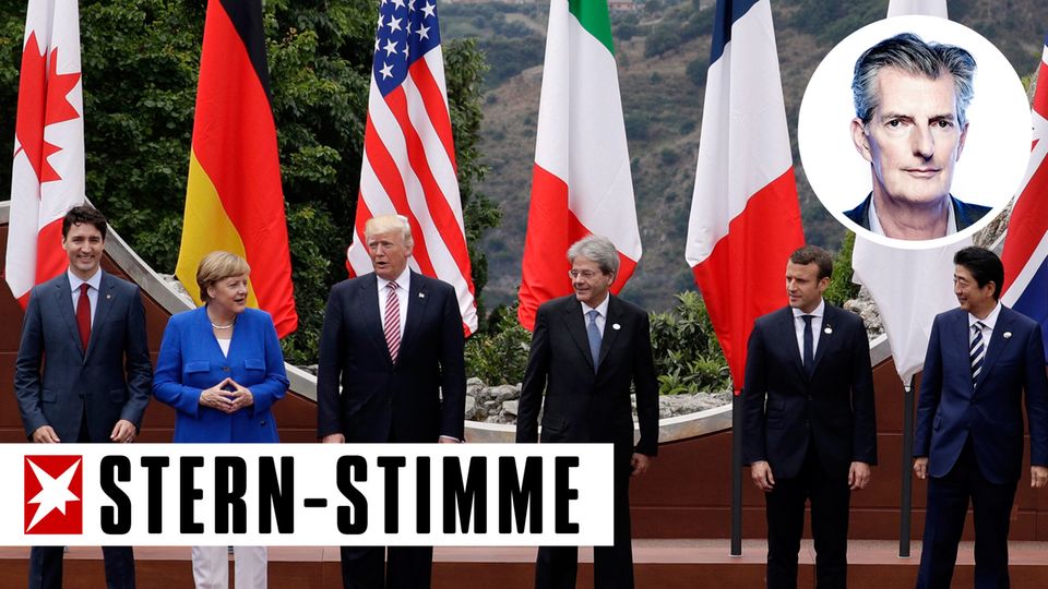 Angela Merkel und Donald Trump (2.v.l.) mit den anderen Staatschefs der G7-Nationen