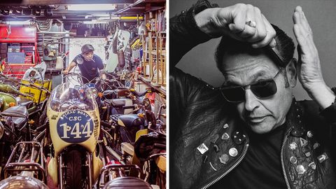 Collage: Motorradwerkstatt; Nigel Stark