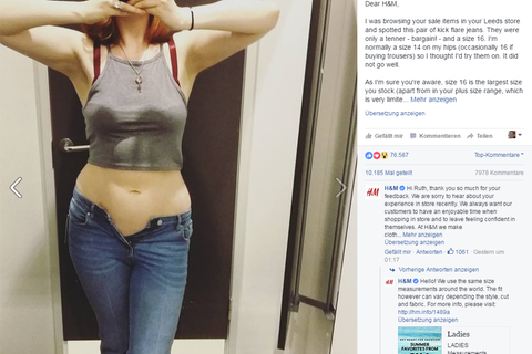 H&M Facebook-Beitrag