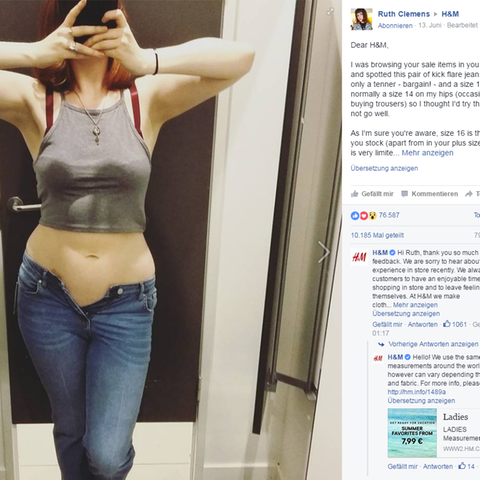 H&M Facebook-Beitrag