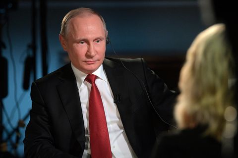 Der russische Präsident Wladimir Putin im NBC-Interview mit Megyn Kelly