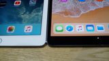 In der Detailaufnahme sieht man den Unterschied zwischen den beiden iPads noch stärker.