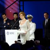Sophia Loren tauft die MSC Meraviglia