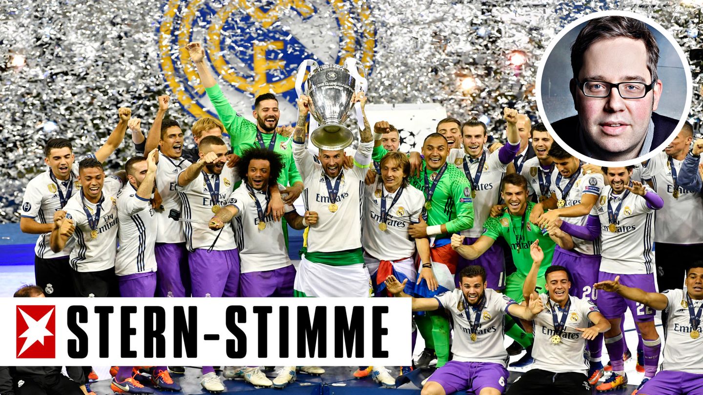 Spieler von Real Madrid feiern ihren Erfolg im Finale der Champions League in Cardiff