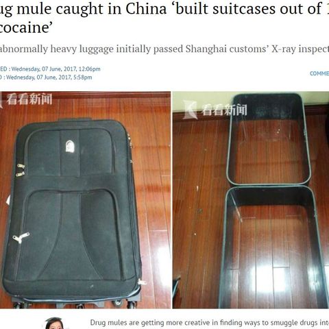 Das Magazin "South China Morning Post" veröffentlichte Fotos des Kokain-Koffers