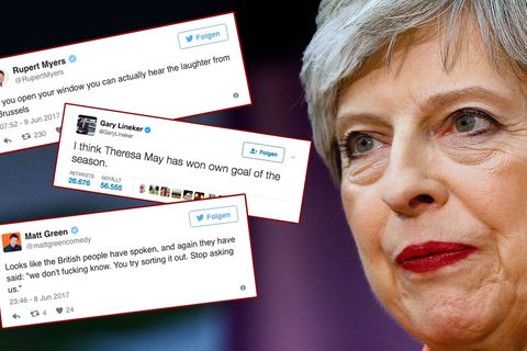 Das schlechte Abschneiden von Premierministerin Theresa May bei der Wahl in Großbritannien sorgt für Häme bei Twitter