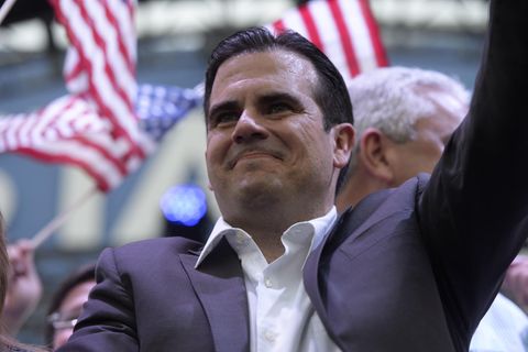 Ricardo Rosselló, Gouverneur von Puerto Rico, feiert den Abstimmungserfolg