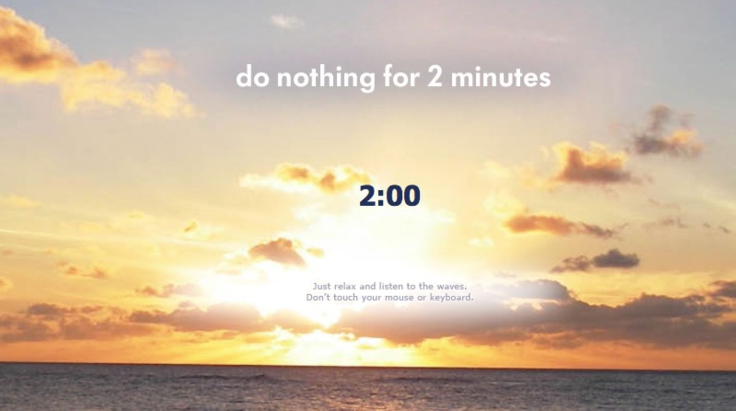 Mal was anderes als Youtube oder Facebook: Die Webseite "Do nothing for 2 minutes", vor einem Sonnenuntergang