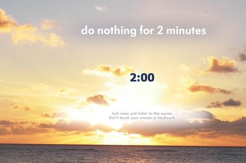 Mal was anderes als Youtube oder Facebook: Die Webseite "Do nothing for 2 minutes", vor einem Sonnenuntergang