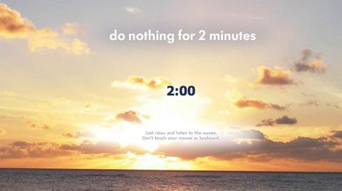 Mal was anderes als Youtube oder Facebook: Die Webseite "Do nothing for 2 minutes", vor einem Sonnenuntergang