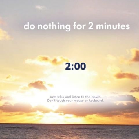 Mal was anderes als Youtube oder Facebook: Die Webseite "Do nothing for 2 minutes", vor einem Sonnenuntergang