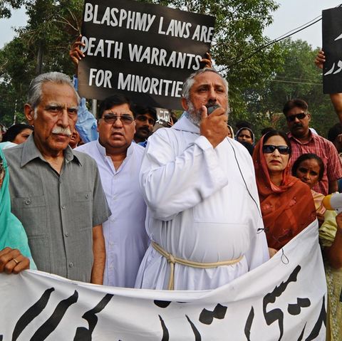 Demonstration gegen Blasphemie-Gesetze in Pakistan