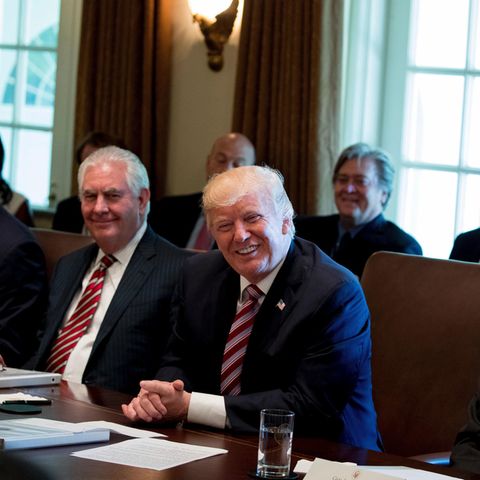 Donald Trump bei seiner ersten Kabinettssitzung
