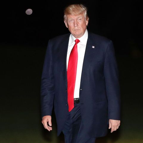 Donald Trump allein auf dem Südrasen des Weißen Hauses in Washington
