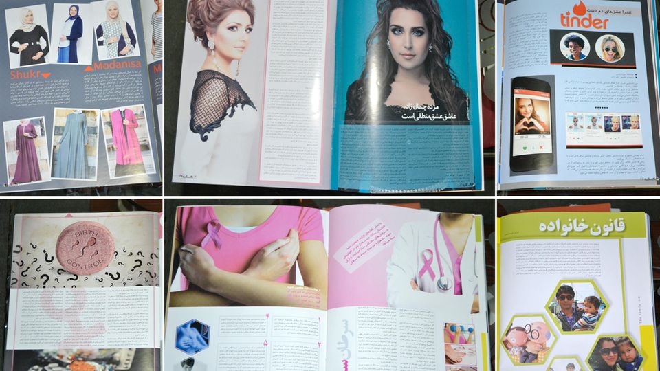 Ein Blick ins Magazin zeigt: Die Themen sind vielfältig. Es geht etwa um Brustkrebs, Geburtenkontrolle und Tinder Ein Blick ins Magazin zeigt: Die Themen sind vielfältig. Es geht etwa um Brustkrebs, Geburtenkontrolle und Tinder