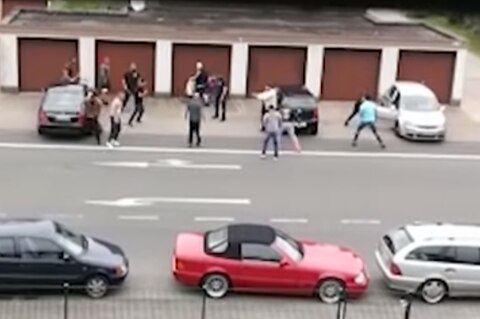 Das Zeugenvideo dokumentiert die Schlägerei, die zu einer Schießerei wurde
