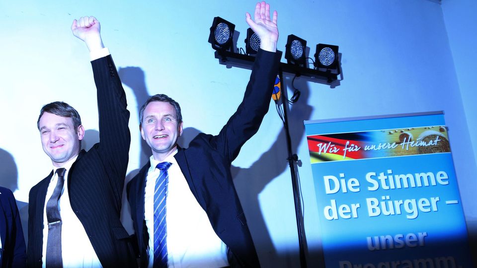 AfD: Sachsen-Anhalt-Spitzenkandidat Andre Poggenburg und Björn Höcke