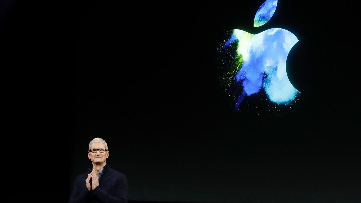 Apple Chef Tim Cook bei der Präsentation des iPhone 7