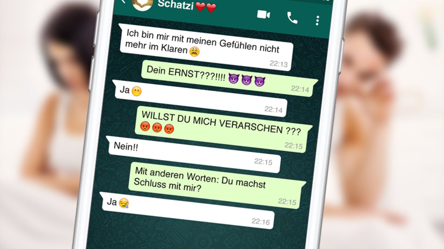 Ein nachgestellter WhatsApp-Verlauf