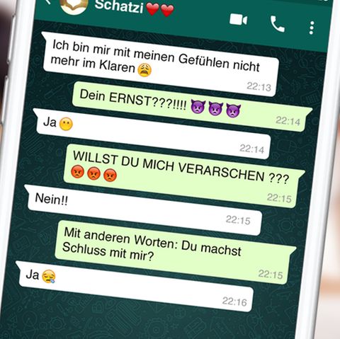 Ein nachgestellter WhatsApp-Verlauf