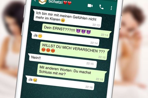 Ein nachgestellter WhatsApp-Verlauf