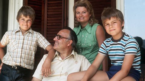 Helmut Kohl nebst Familie im Jahr 1975