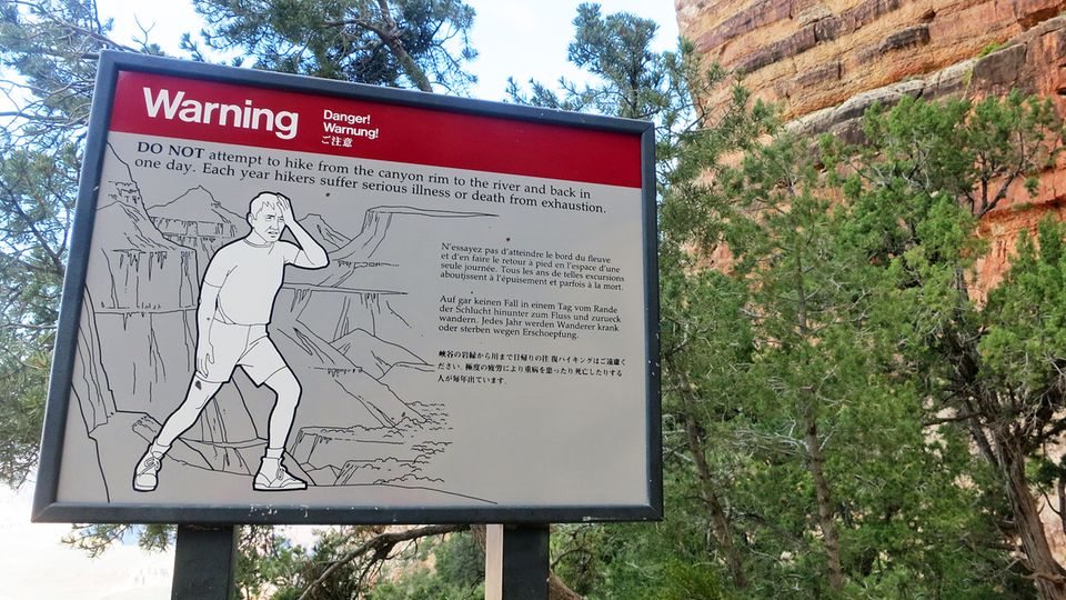Nationalparks in den USA: Warnung vor dem Abstieg in die Tiefe des Grand Canyon Warnung vor dem Abstieg in die Tiefe des Grand Canyon