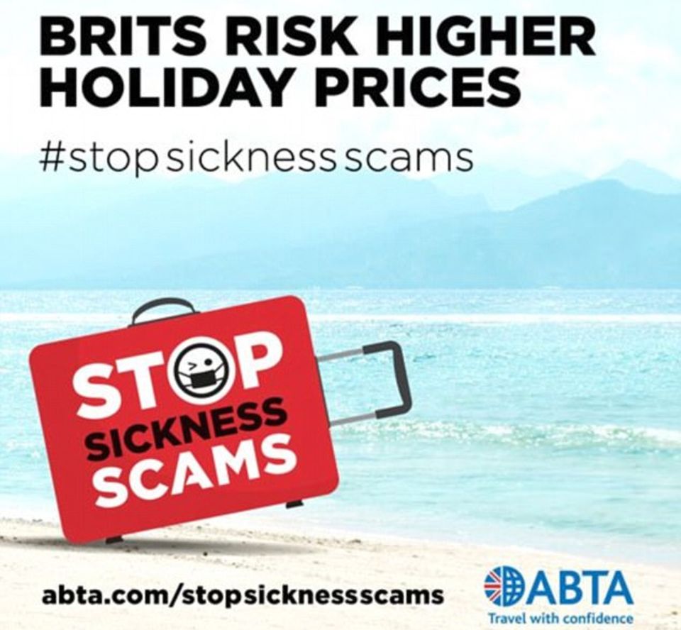 Stop sickness scam Kampagne der "Association of Britisch Travel Agents"