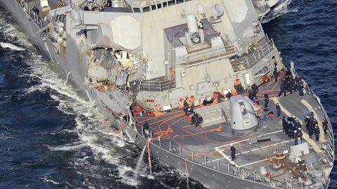 Die USS Fitzgerald wurde schwer getroffen.