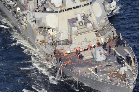 Die USS Fitzgerald wurde schwer getroffen.