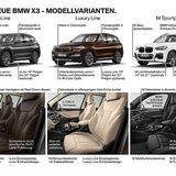 BMW X3 2018 - drei Ausstattungen stehen zur Auswahl