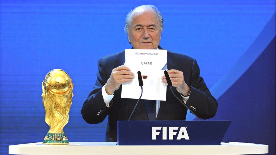 Joseph Blatter im Dezember 2010 bei der Verkündung von Katar als Austragungsland für die Fußball-WM 2022