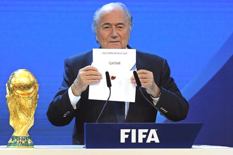 Joseph Blatter im Dezember 2010 bei der Verkündung von Katar als Austragungsland für die Fußball-WM 2022