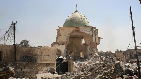 Die zerstörte Al-Nuri-Moschee in Mossul